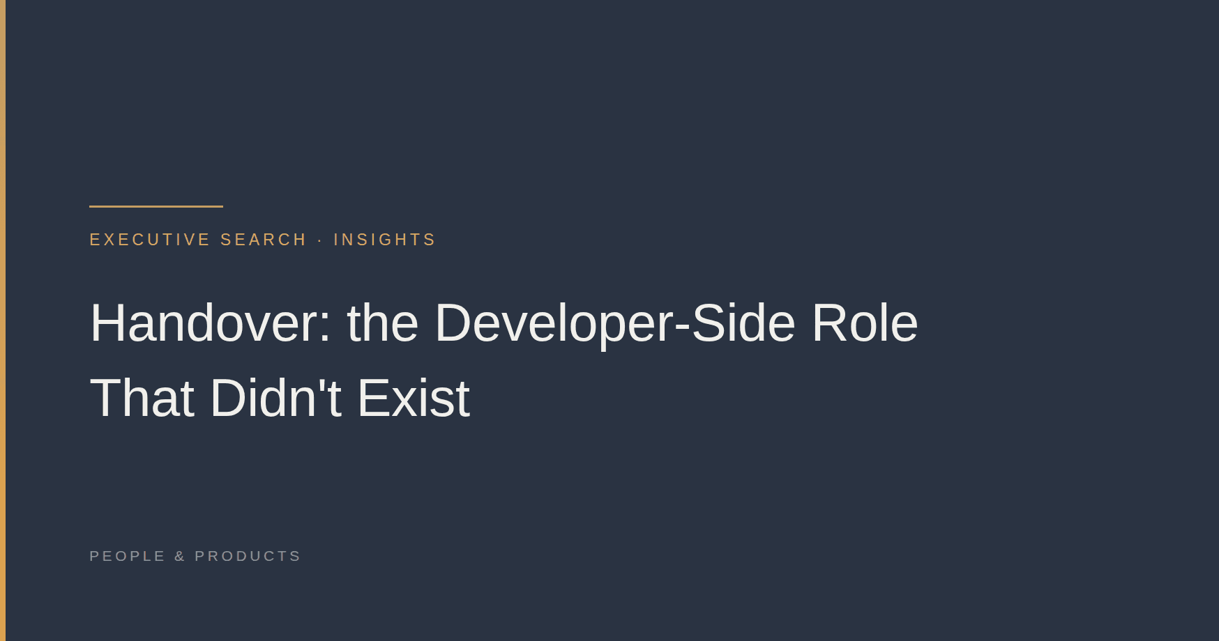 Handover: the Developer-Side Role That Didn't Exist