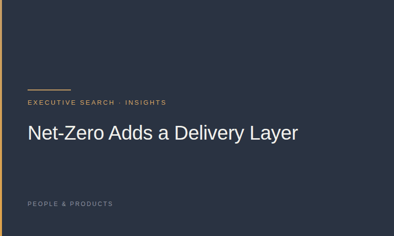 Net-Zero Adds a Delivery Layer