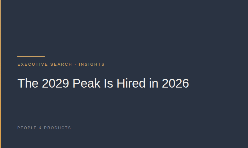 The 2029 Peak Is Hired in 2026