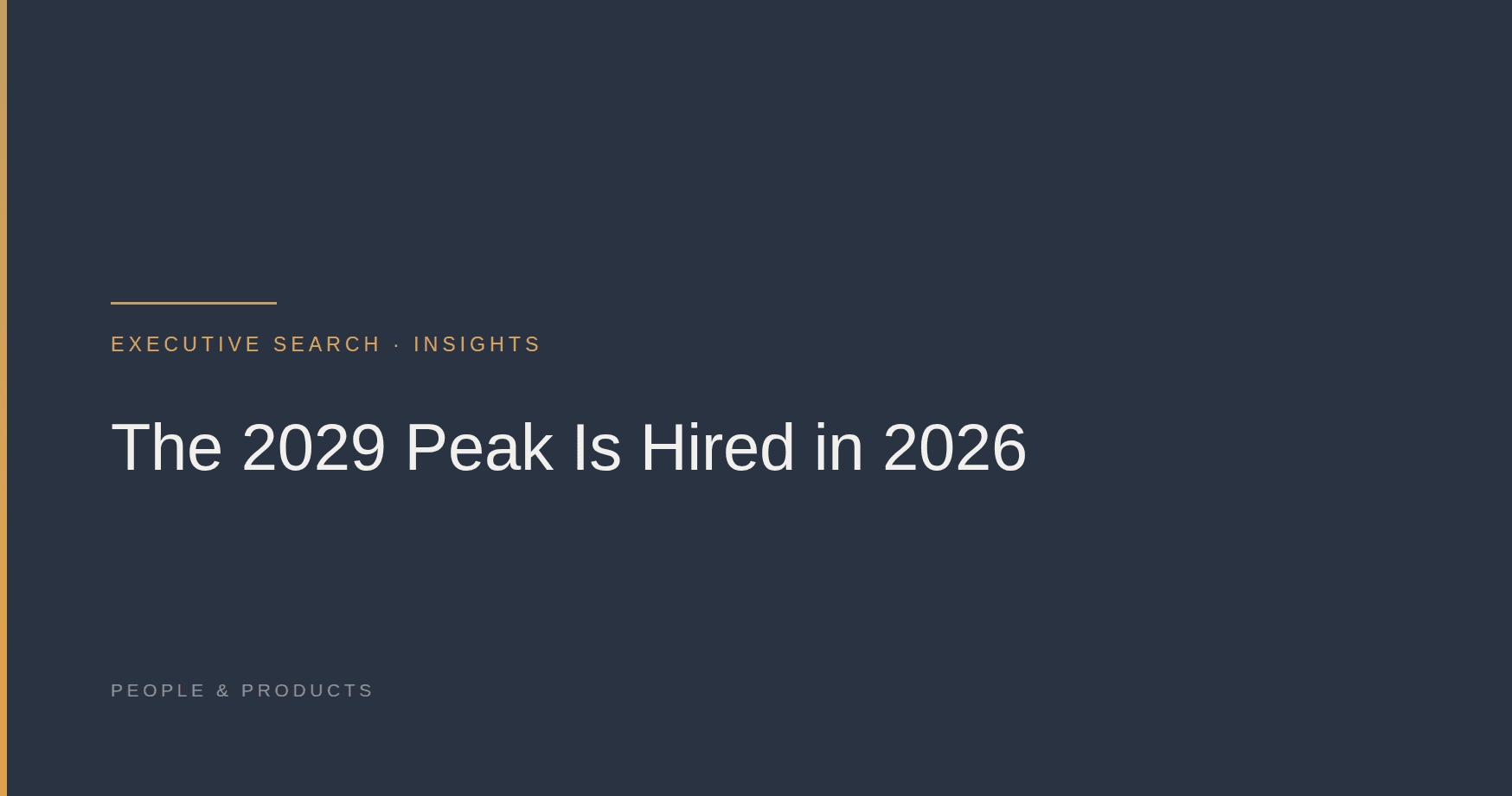 The 2029 Peak Is Hired in 2026