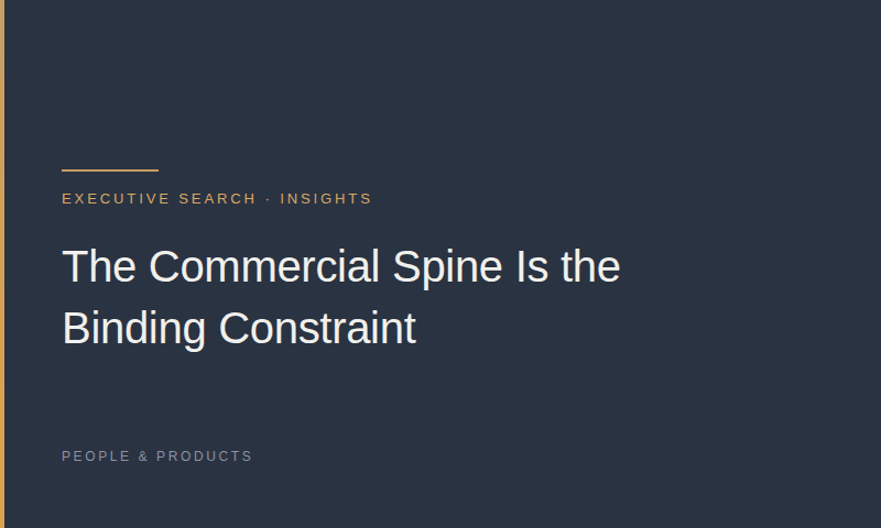 The Commercial Spine Is the Binding Constraint
